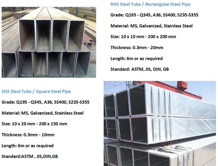 Q235B Square Tube Galvanized Square Steel Pipe